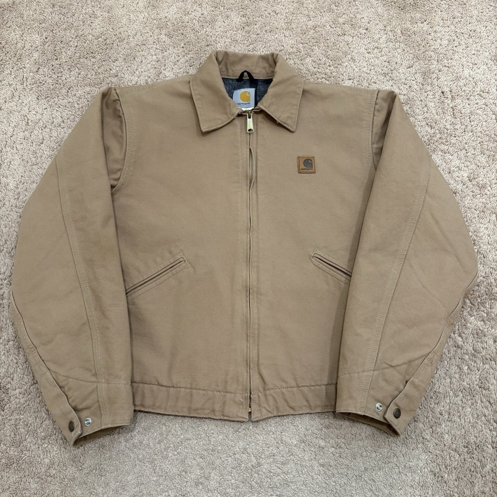 Vintage Carhartt Blanket Lined Detroit Jacket Men's Medium Saddle Brown J204 SDL - Picture 2 of 9